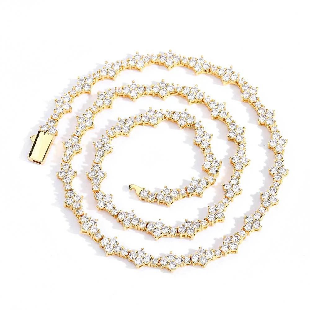 Atlantis 6.5mm Airplane Tennis Chain Necklace Cubic Zirconia Gold