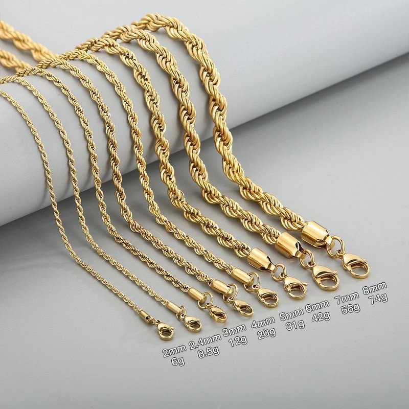 Gold Rope Chain Necklaces [32 