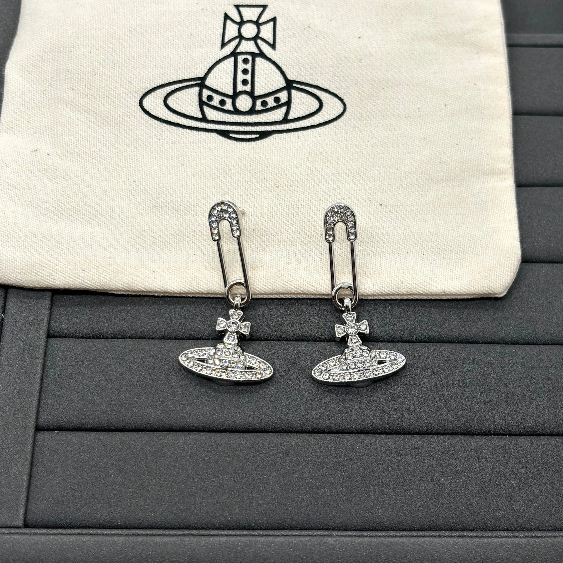 3 # Silver Earrings with Pin
