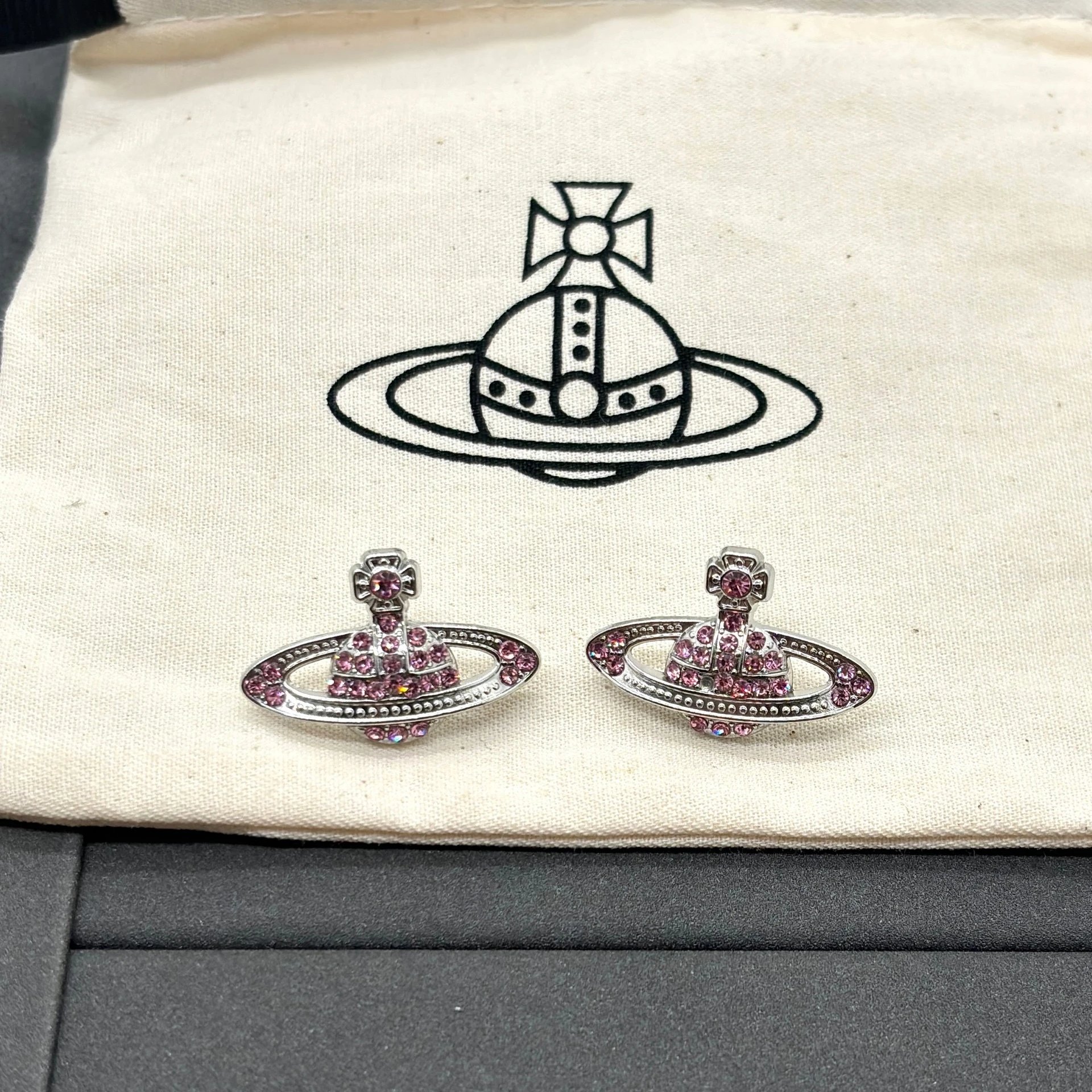 6 # Saturn Pink Earrings