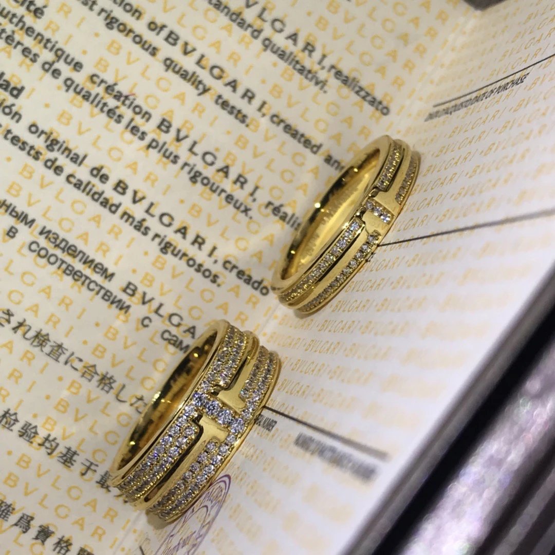 Bvlgari B.zero1 Diamond Ring Set in White Gold, Rose Gold, and Yellow Gold Rings Jewelry - 17