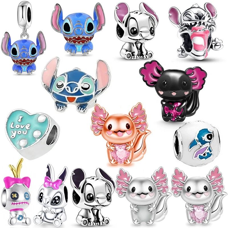 Stitch & Axolotl Charm Beads [
