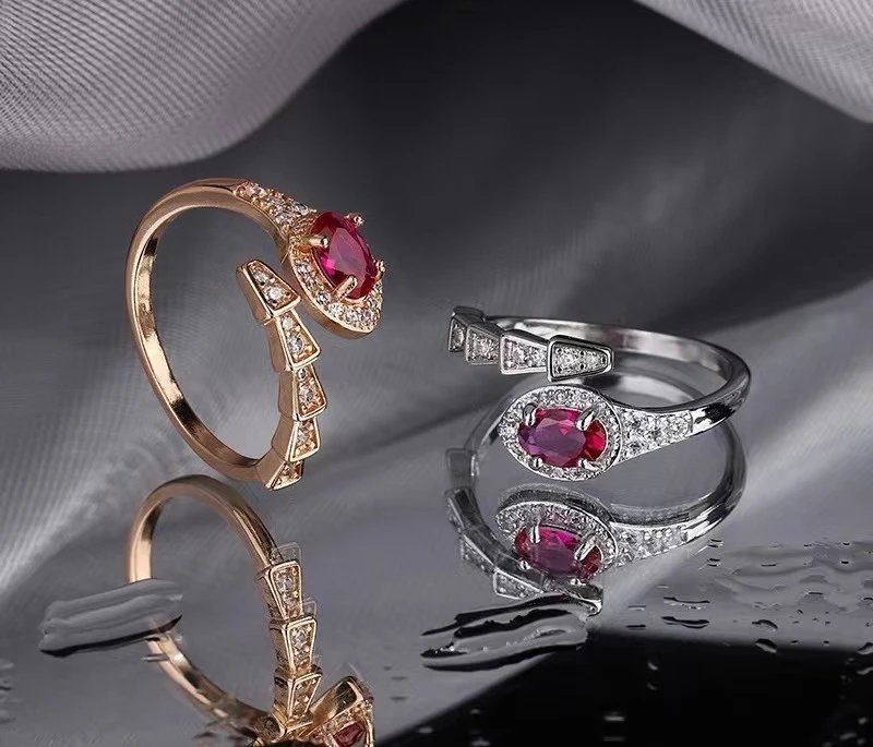 Elegant Snake Design Ruby & Di