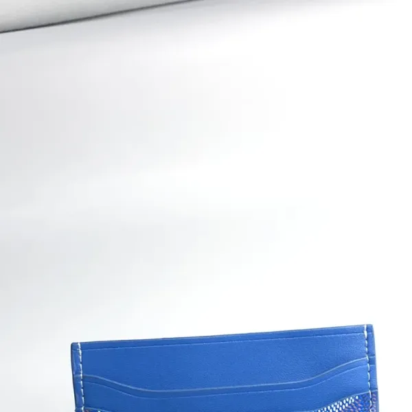 Design Card Holder Blue Leather Wallets - 1