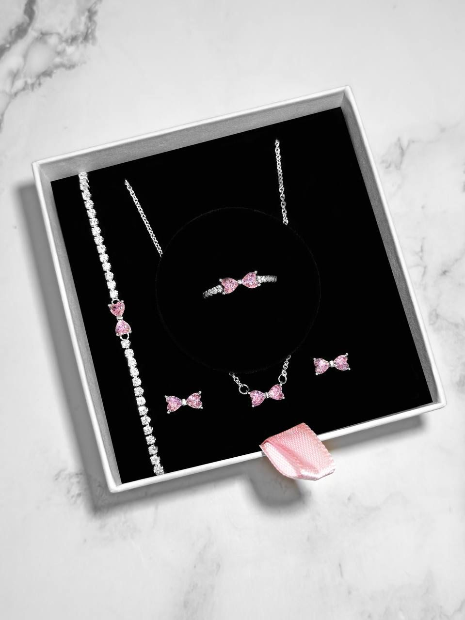 Pink Bow Jewelry Set [1 style]