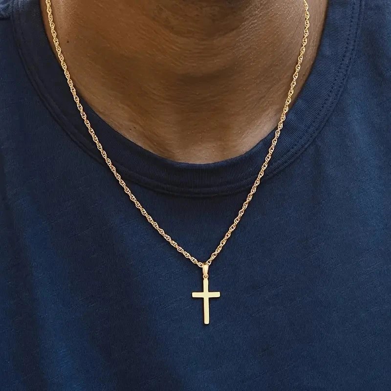 Gold Cross Pendant Necklace [1