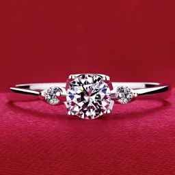 thumbnail for 【Atlantis】lead free Women&#039s Faux 925 Silver Moissanite Ring with Certificate