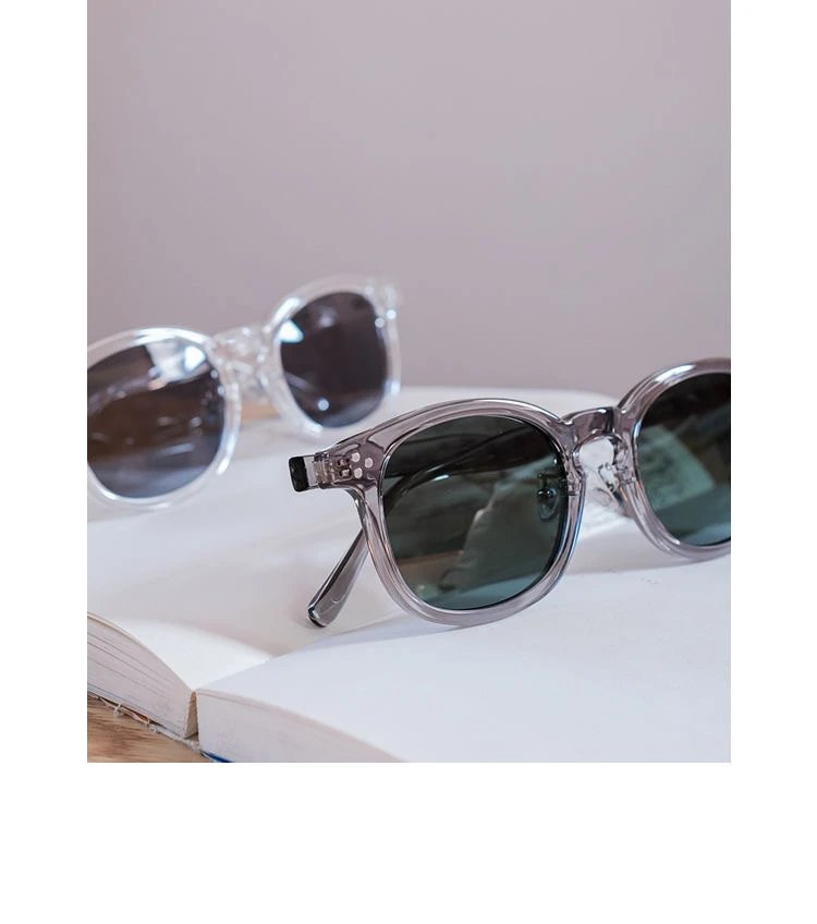 Clear Frame Round Sunglasses [