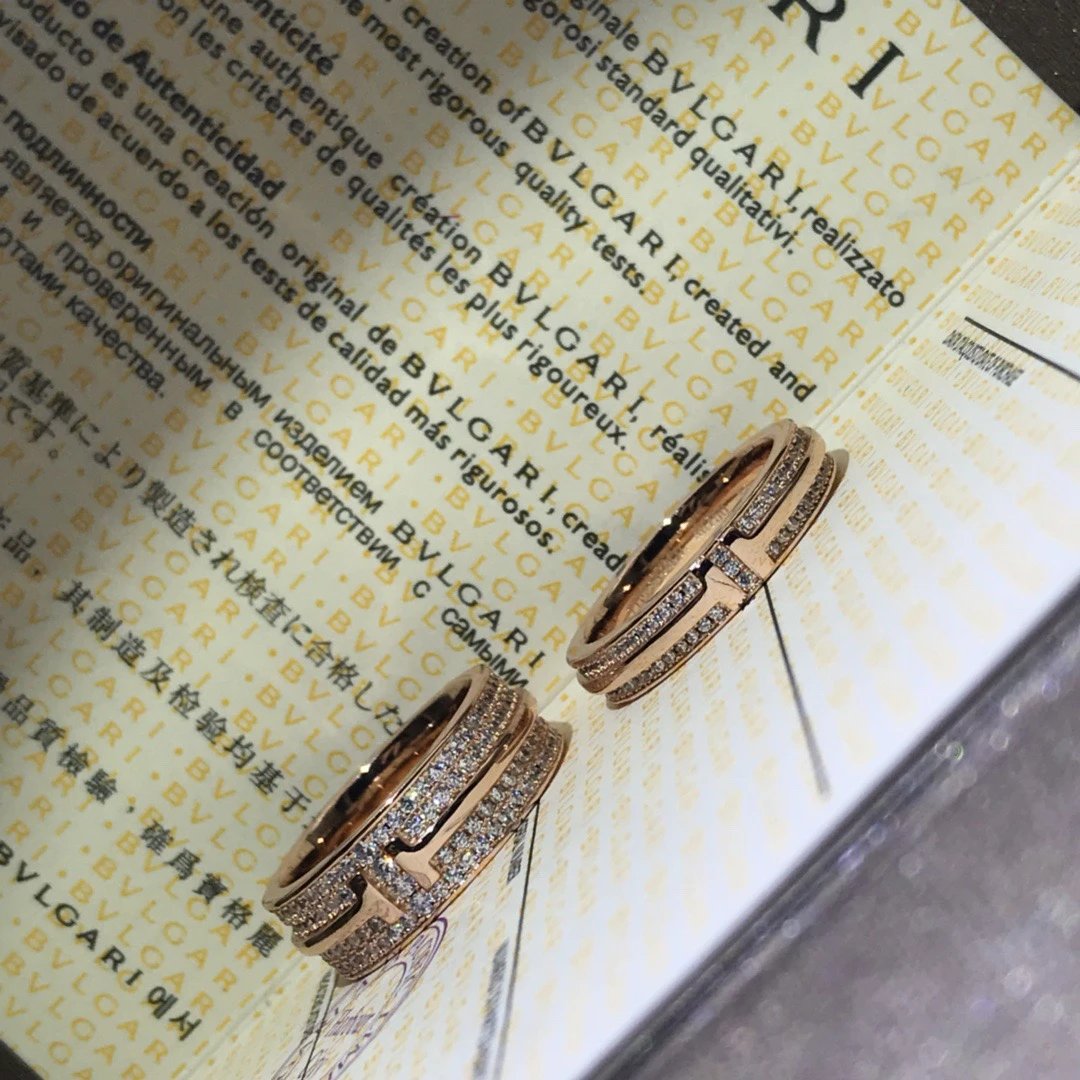 Bvlgari B.zero1 Diamond Ring Set in White Gold, Rose Gold, and Yellow Gold Rings Jewelry - 18