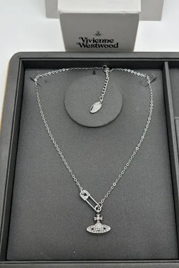 thumbnail for [Top version] [Queen Mother of the West] lead free Saturn pearl necklace women's style pin three-dimensional planet necklace sweater chain clavicle chain