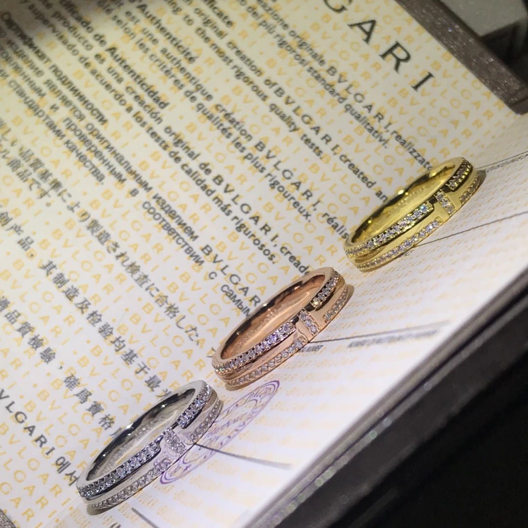 Bvlgari B.zero1 Diamond Ring Set in White Gold, Rose Gold, and Yellow Gold Rings Jewelry - 5