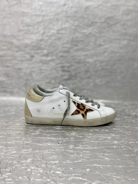 Golden Goose Superstar Leopard Star White Sneakers - 1