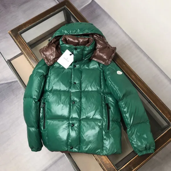 Moncler Maya Down Jacket Brown with Orange Lining - 5