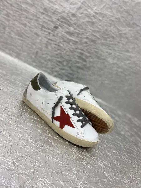 Golden Goose Superstar White and Gray Leather Sneakers - 10