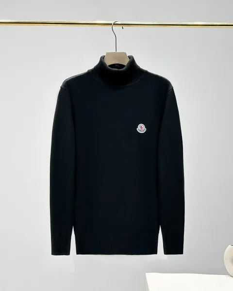 Moncler Logo Patch Turtleneck Sweater Beige - 7