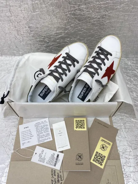 Golden Goose Superstar White and Gray Leather Sneakers - 4