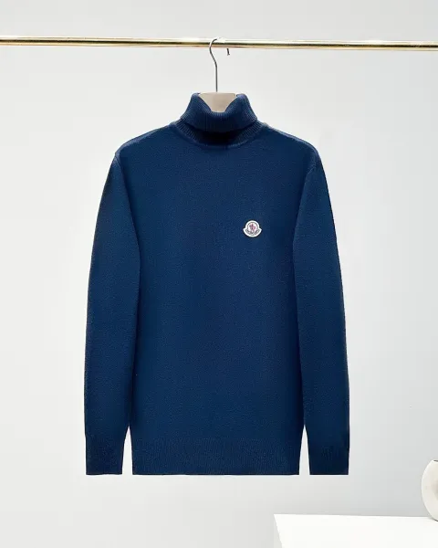 Moncler Logo Patch Turtleneck Sweater Beige - 9