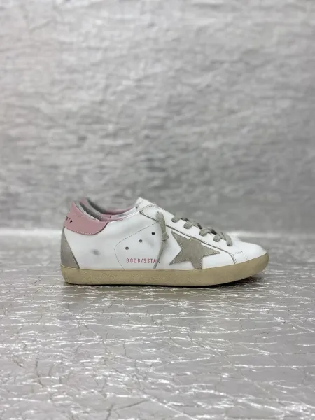 Golden Goose Superstar White Pink Gray Leather Sneakers - 1