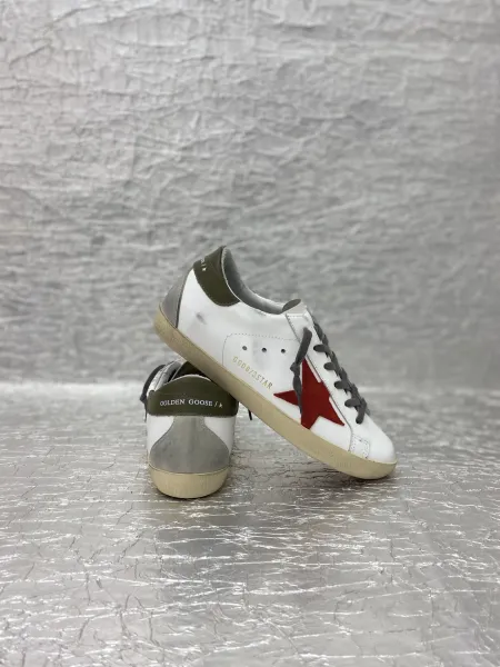 Golden Goose Superstar White and Gray Leather Sneakers - 8