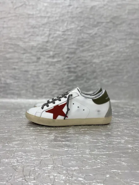Golden Goose Superstar White and Gray Leather Sneakers - 9