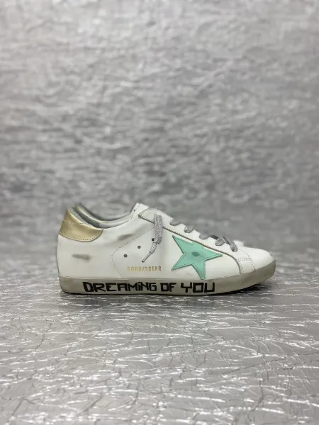 Golden Goose Superstar Dreaming Of You Mint Star White Sneakers - 1