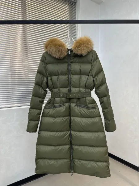 Moncler Grenoble Long Down Jacket Black with Fox Fur Hood - 3
