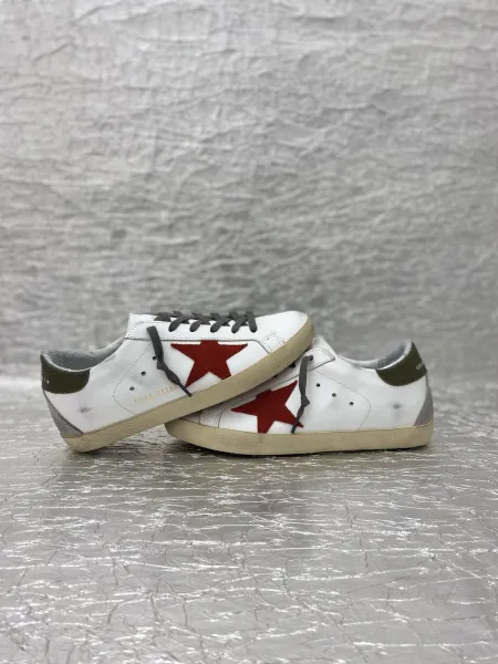 Golden Goose Superstar White and Gray Leather Sneakers - 7