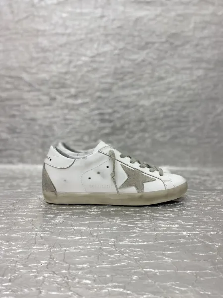 Golden Goose Superstar White and Gray Leather Sneakers - 1