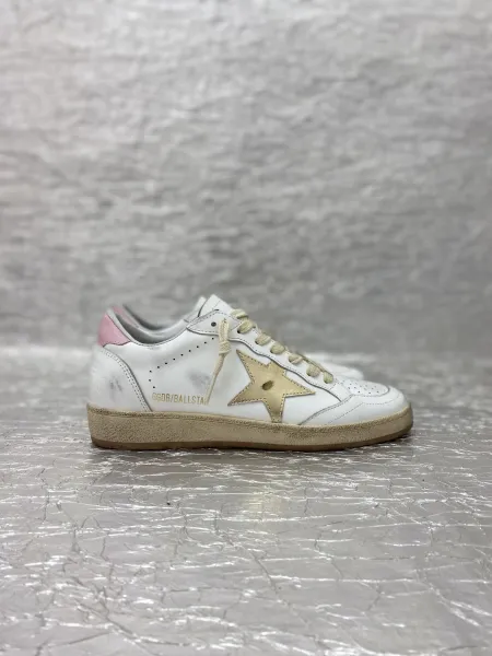 Golden Goose Ball Star White Pink Gold Sneakers - 1