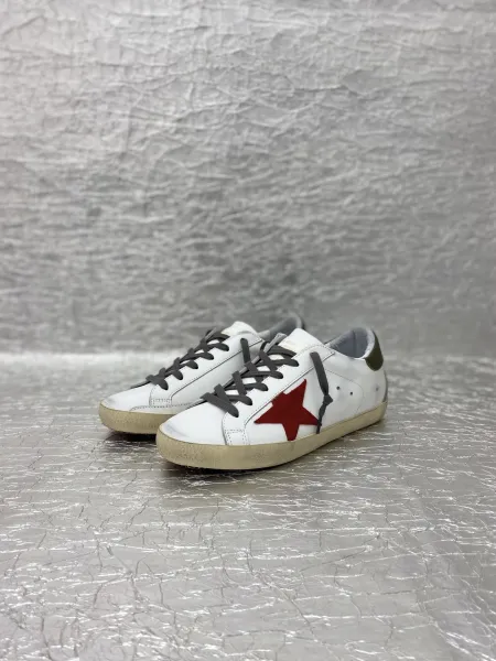Golden Goose Superstar White and Gray Leather Sneakers - 6