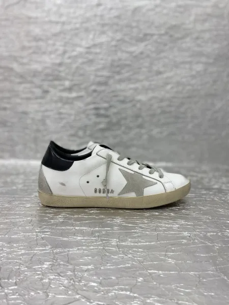 Golden Goose Superstar White and Gray Leather Sneakers - 1
