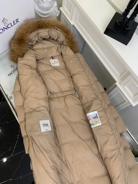 Moncler Grenoble Long Down Jacket Black with Fox Fur Hood - 10