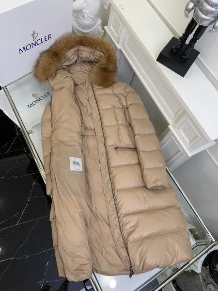 Moncler Grenoble Long Down Jacket Black with Fox Fur Hood - 9