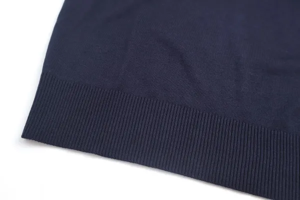 Moncler Grenoble Navy Knit Sweater with Red-White Cuff Stripes - 9
