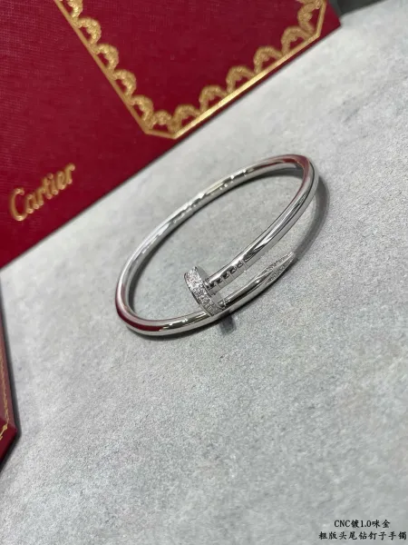 Cartier Juste un Clou Bracelet Diamond-Set White Gold Bangle - 1