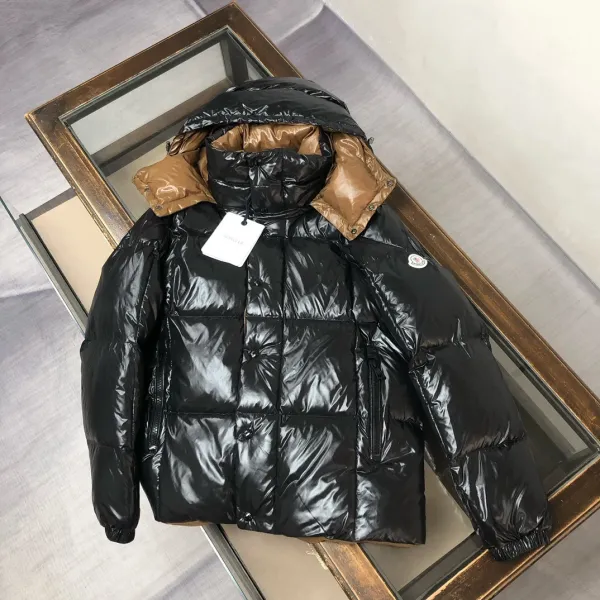 Moncler Maya Down Jacket Brown with Orange Lining - 4