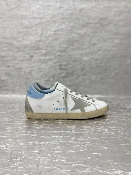 Golden Goose Superstar White and Sky Blue Sneakers - 1