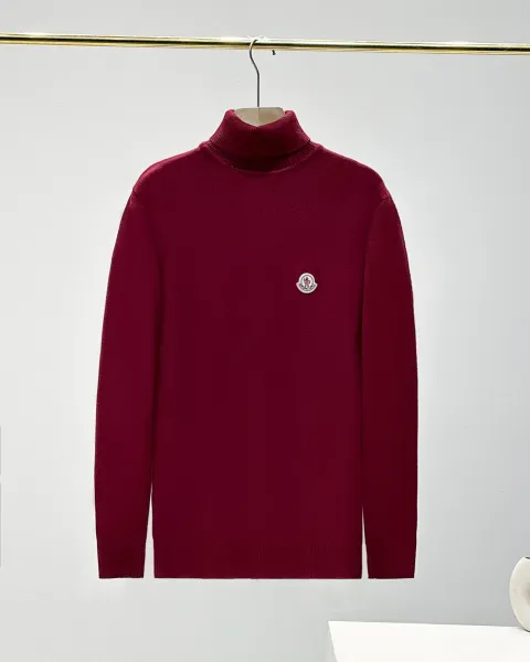 Moncler Logo Patch Turtleneck Sweater Beige - 8