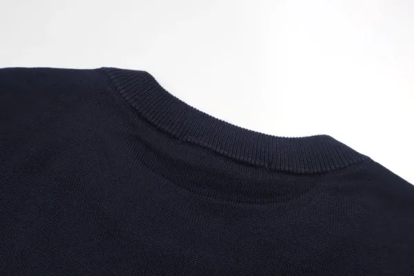 Moncler Grenoble Navy Knit Sweater with Red-White Cuff Stripes - 5