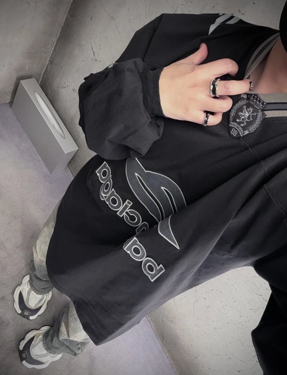 BAL Football Long-Sleeve Tee - Now Back in Stock | 5-Position Heavy-Duty Embroidery, Refined Master Lion Logo, Soft Skin-Friendly Fabric, Regular Fit with a Relaxed Silhouette