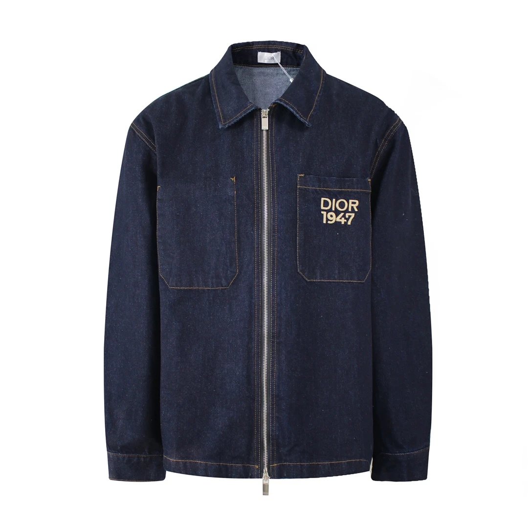 Dior 1947 Denim Jacket - Men's Dark Blue Workwear Style - 265102