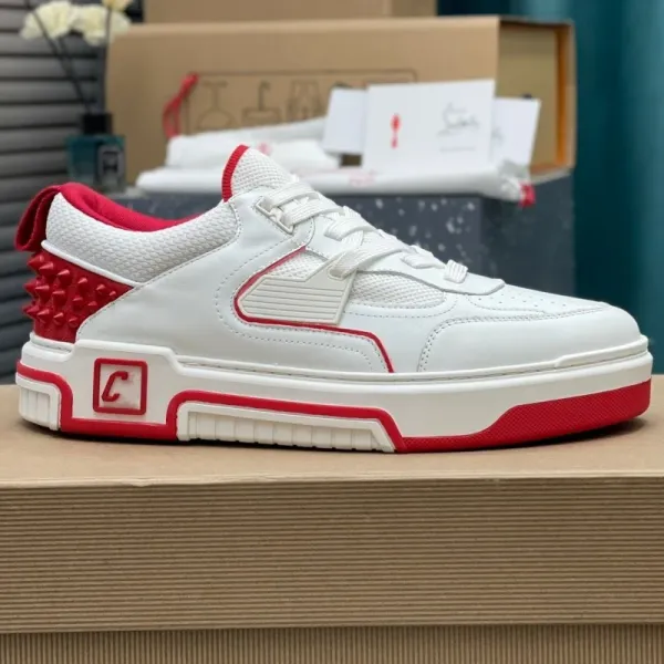 Christian Louboutin Loubitrainer White and Red Sneakers - 1
