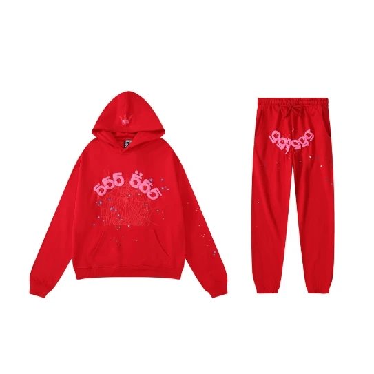 SP5DER Spider Graphic Hoodie and Sweatpants Set Charcoal Gray - 14