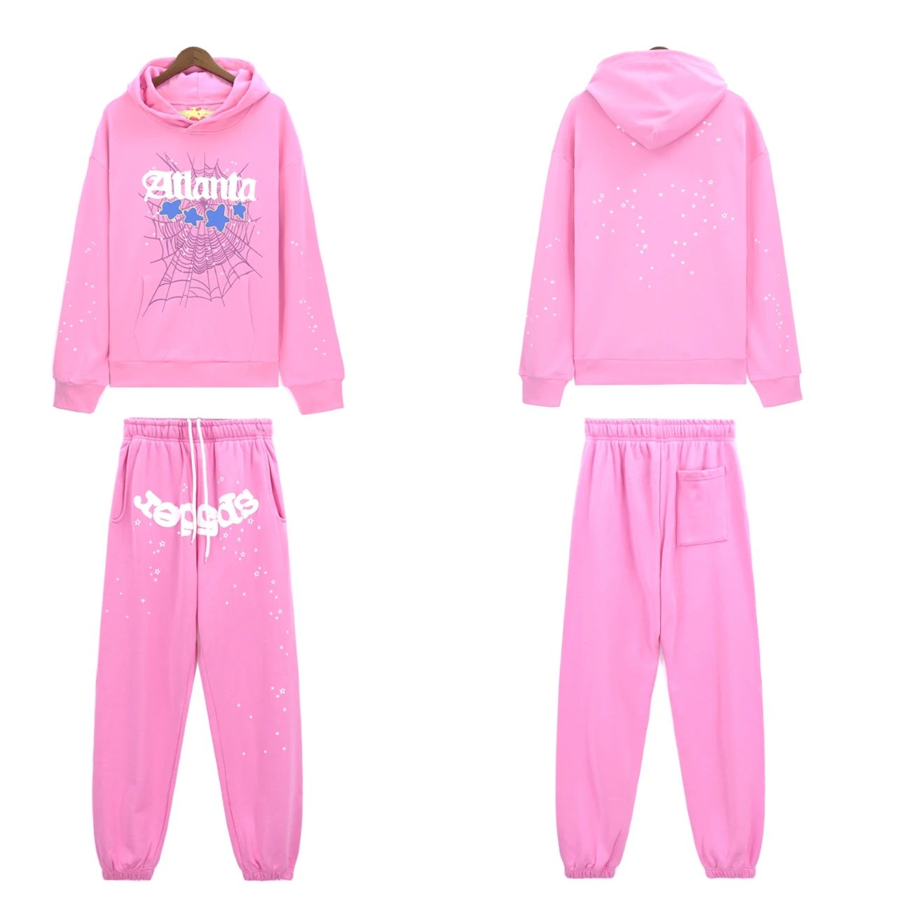 SP5DER Spider Graphic Hoodie and Sweatpants Set Charcoal Gray - 18