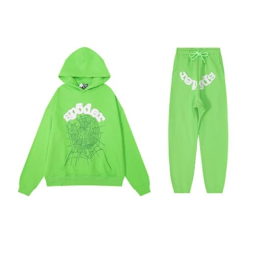 SP5DER Spider Graphic Hoodie and Sweatpants Set Charcoal Gray - 17