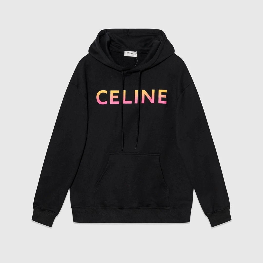 Celine Logo Hoodie Black - 16