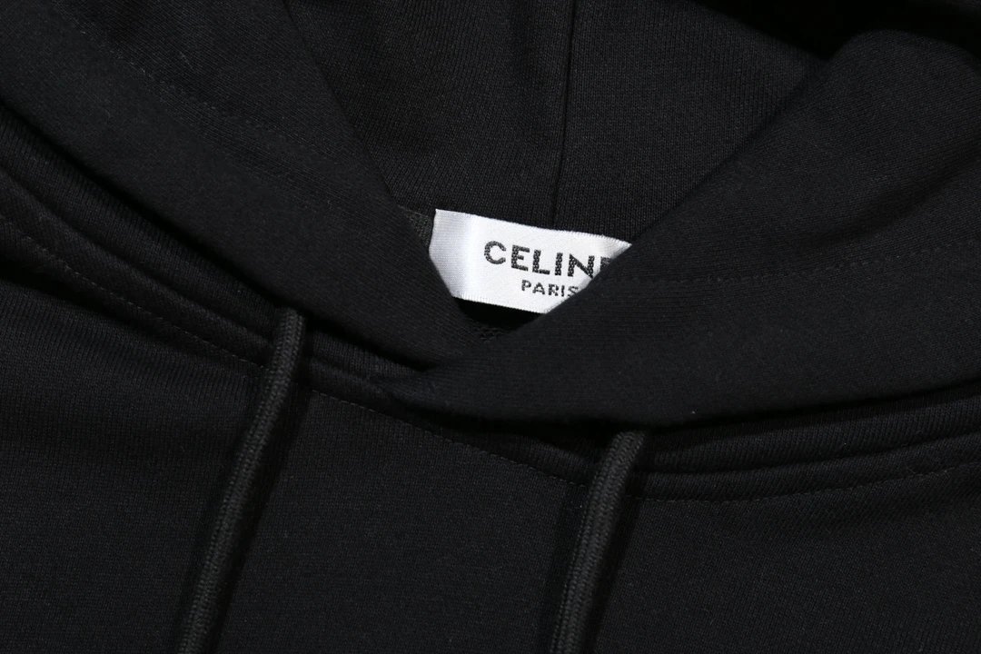 Celine Logo Hoodie Black - 5