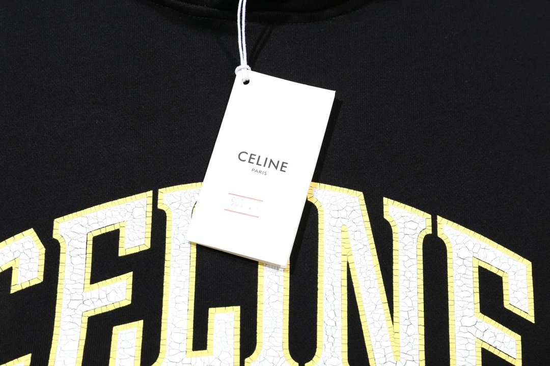 Celine Logo Hoodie Black - 6