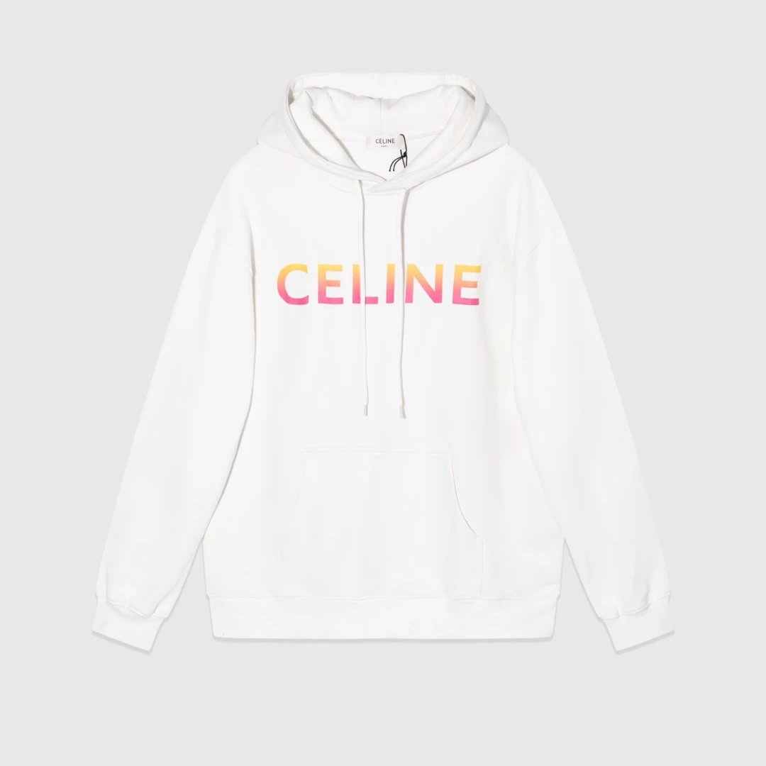 Celine Logo Hoodie Black - 15