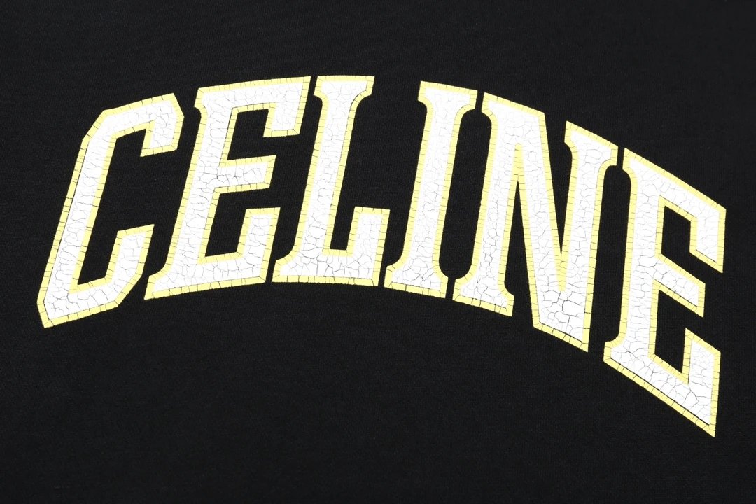 Celine Logo Hoodie Black - 8